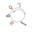thumbnail image 2 of Delight Jewelry Silvertone Crystal Script ''Dream'' Multi-Colored Crystal Love Charm Bracelet, 2 of 5