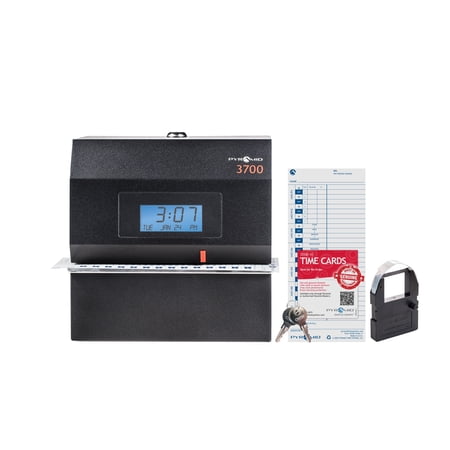 Pyramid Time Systems 3700 Heavy Duty Time Clock & Document Stamp, Black
