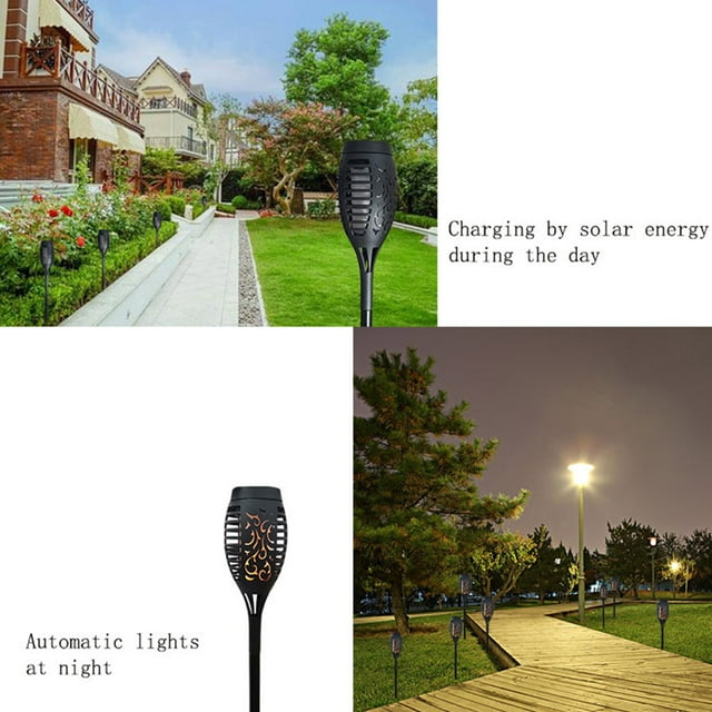 Wweixi 6PCSTorch Light Garden Solar Power Landscape Lamp Waterproof Flame Ground Light Solar Yard Ground Light for Path Lawn