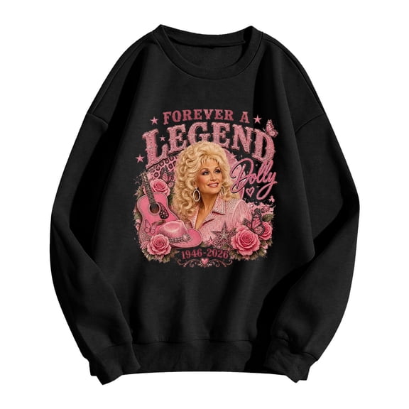 JCCXIN Vintage Dolly Sweatshirt for Women Parton Memorial Sweatshirts Retro Country Singer Graphic Pullover Casual Fall Outfits