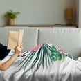 thumbnail image 3 of Exotic Soft Flannel Fleece Throw Blanket, Tropical Composition with Flamingo Pineapple Monstera Leaves and Amaryllis Flower, Cozy Plush for Indoor and Outdoor Use, 70" x 90", Multicolor, by Ambesonne, 3 of 5