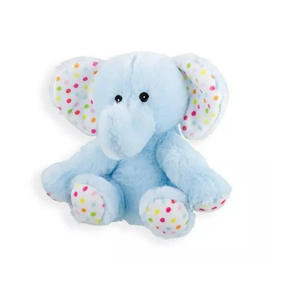 Plush Baby Elephant w/ Polka Dots Feet & Ears for Babies and Toddlers - Blue