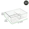mDesign Plastic Divided Food Storage Container Lid Holder Bin Clear