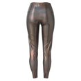 thumbnail image 4 of XIMIN Ladies High Waist Leggings Women's Stretchy Leather Leggings Pants High Waisted Tights Yoga Pants Pencil Pants Tight Pants Work Casual Pants(Rose Gold,L), 4 of 5