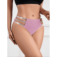 thumbnail image 4 of Women Mid Rise Sexy Panties Underwear Lace Cut Out Knitted Briefs Cheeky Bikinis Hipsters Panty, 4 of 6