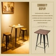 thumbnail image 5 of SEGMART Bistro Height Bar Table, Square Pub Table Bar with Metal Frame, Height Counter Tall Breakfast Kitchen Table, High Top Coffee Cocktail Table for Dining Patio Outdoors, Antique Black, S6708, 5 of 7