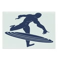 thumbnail image 1 of Superhero Cutting Board, Muscle Man Hero Throws His Frisbee Muscular Silhouette Disc Sports Theme, Decorative Tempered Glass Cutting and Serving Board, Large Size, White Navy Blue, by Ambesonne, 1 of 1