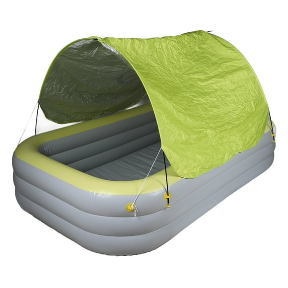 Premium Inflatable Pool, Summer Large Canopy Blow Up Pool Sturdy & Thick Swimming Pool with UV & Water Slide, PVC Play Pool for Families, Outdoor Areas