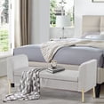 thumbnail image 2 of Storage Bench, Upholstered Entryway Bench End of Bed Bench with Armrest & Large Storage Space for Living Room, 2 of 5