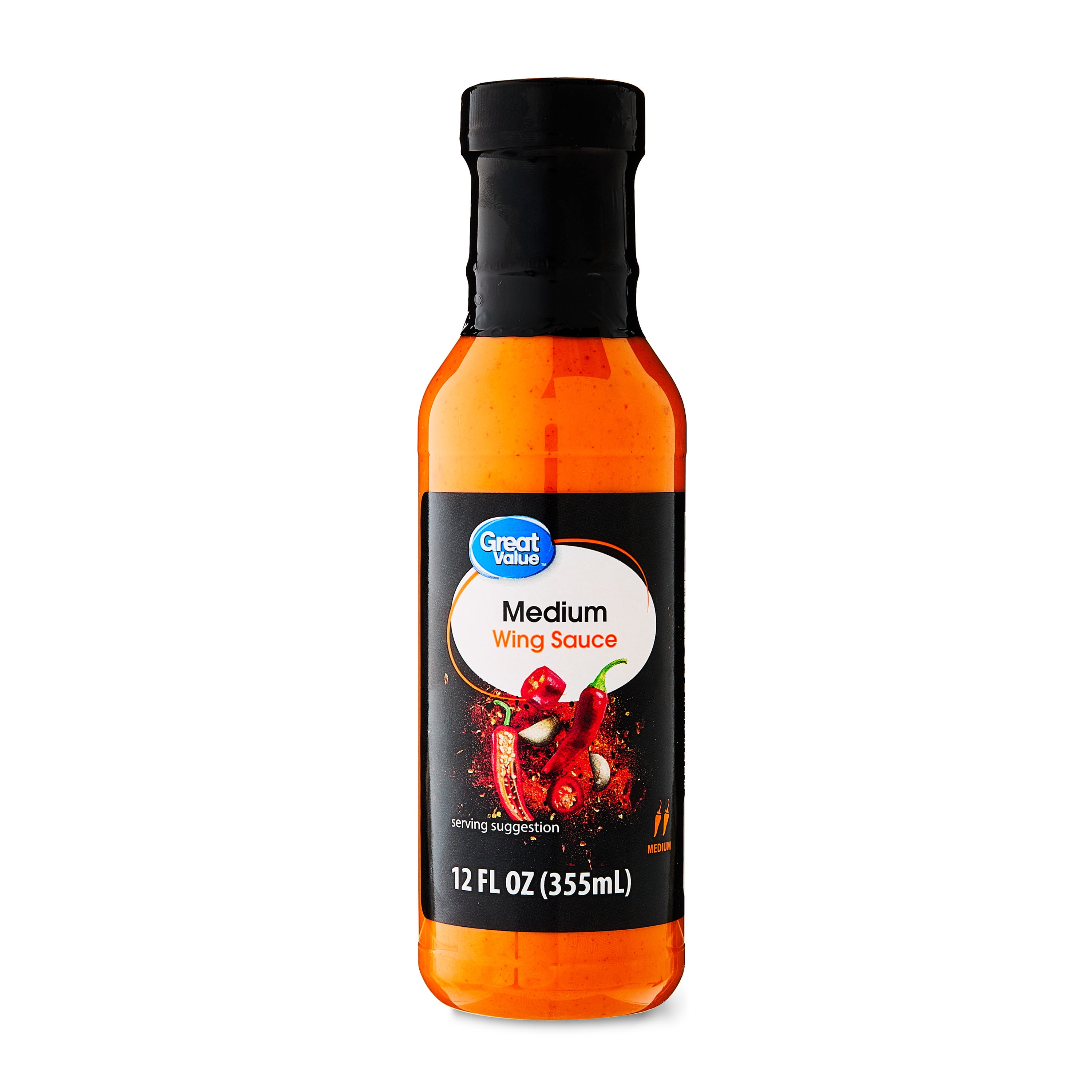 (6 pack) Great Value Medium Wing Sauce, 12 fl oz