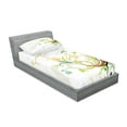 thumbnail image 2 of Ambesonne Floral Fitted Sheet & Pillow Sham Set, Flowers Ivy Leaves Ivy, Twinxl, Earth Yellow Burgundy, 2 of 2