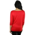 thumbnail image 2 of ToBeInStyle Women's Boat Neck Dolman Style Blouse, 2 of 4
