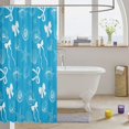thumbnail image 3 of Manfei Coastal Starfish Scallop Shower Curtain 72Wx72L,Ribbon Bow Bathroom Curtain, 3 of 5