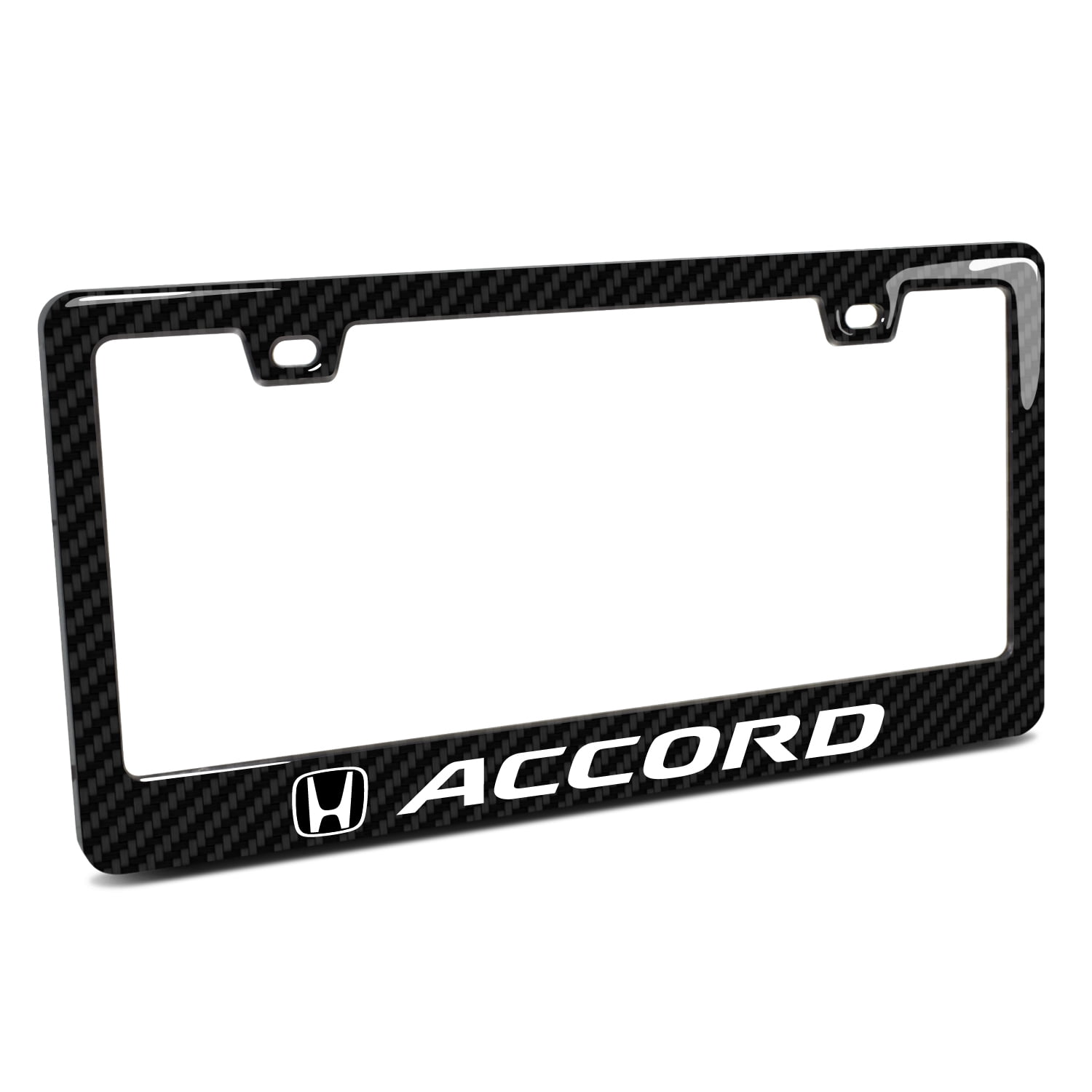 Honda Accord Black Real 3K Carbon Fiber Finish ABS Plastic License