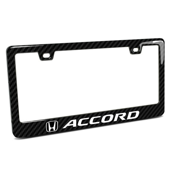 Honda Accord Black Real 3K Carbon Fiber Finish ABS Plastic License Plate Frame