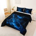 thumbnail image 2 of Homewish Blue Lightning Full Size Comforter Sets,Aesthetic Geometric Bedding Comforter Set,Black Reversible,3 Pieces,1 Comforter and 2 Pillowcases, 2 of 7