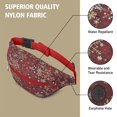 thumbnail image 5 of Fanny Pack Red Christmas Snowflake Pattern Waist Pack Bag,Running Cross Bag,Waterproof Large Fanny Packs for Women Men for Travel Running Hiking Cycling, 5 of 6