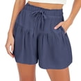 thumbnail image 2 of Dxzfnsa Womens Lightweight Shorts Casual Baggy Trendy Hot Pants Elastic Waist Drawstring Comfy Shorts S-3XL, 2 of 8
