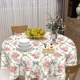thumbnail image 3 of Pink Floral Tablecloth Round 60 Inch Spring Summer Vintage Rose Flower Table Cloth Washable Valentine Table Cover for Kitchen Dining Holiday Party Picnic Indoor Outdoor Home Decor, 3 of 6
