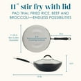 thumbnail image 3 of Rachael Ray Cucina 11 inch Ceramic Nonstick Stir Fry Pan with Lid, Peppercorn, 3 of 10