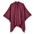 thumbnail image 3 of TYGHBN Women's Warm Shawl Wrap Cape Winter Cardigan Sweaters Open Front Poncho Colorful Scarf Warm Vintage Leather Womens Lightweight Scarf Thanksgiving Scarf for Women Shawls Neck Wraps for Winter, 3 of 3