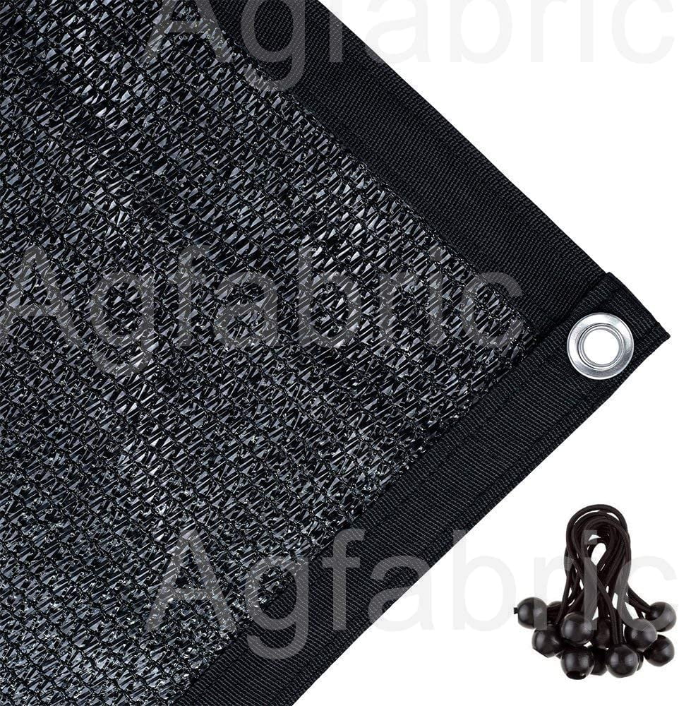 Black Agfabric 50 Sunblock Shade Cloth with Grommets for Garden Patio