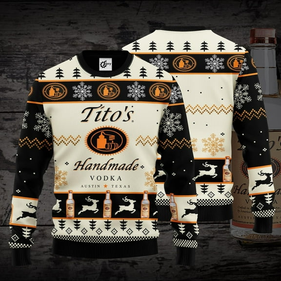 Titos Vodka Christmas Ugly Sweater, Vodka Xmas Sweater, Ugly Sweater Shirt, Christmas Sweater for Men, Drinking Party Gift