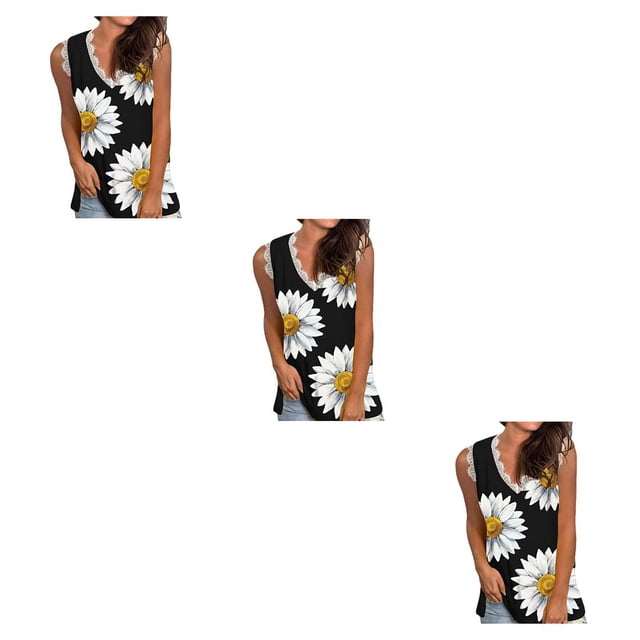 Jumpingount Chaleco de algodón con cuello en V para mujer, camiseta sin mangas informal para vacaciones en la playa, deportes básicos de verano, ropa Type1 NO1 Jumpingount CBP333935