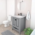 thumbnail image 4 of Sinber 24" x 22" Inch Rectangular Sink Grey Bathroom Vanity Cabinet with Carrara White Marble Countertop, 4 of 16