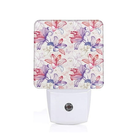 

Sigee Lilies Flowers for Night Lights Plug into Wall Dusk to Dawn Sensor Warm White Led Night Light 0.5W for Kid Hallway