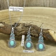 thumbnail image 5 of Yesbay 2 Pcs/Set Ethnic Style Faux Turquoise Necklace Earrings Set Women Shining Rhinestones Inlaid Pendant Necklace Hook Earrings Jewelry Set, 5 of 7
