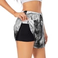 thumbnail image 3 of Lsque Yak Printed Women's Running Shorts with Liner Pockets,Elastic Quick Dry Workout Athletic Gym Yoga Shorts,Womens High Waist Shorts-Large, 3 of 9