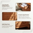 thumbnail image 7 of OKD 48" Tall Farmhouse Dresser 6 Drawers Modern Rustic Wood Chest of Drawers Closet Storage Organizers for Bedroom Living Room Hallway, Cherry, 7 of 7