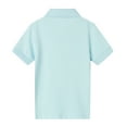 thumbnail image 3 of LittleSpring Short Sleeve Polo Shirt Boys Collared T-Shirt Size 7-8 Kids Cotton Tee Sky Blue School Uniforms Golf Shirts Summer, 3 of 6