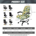 thumbnail image 5 of FKELYI 3 Pcs Set Office Chair Slipcover with Armrest Covers Retro Floral Lemon Print Removable Swivel Boss Armchair Cover Gaming Chair Protector Decor, Large, 5 of 6