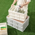 thumbnail image 4 of CNKOO Outdoor Folding Box Removable Wooden Board Top Lid Large Capacity Multifunctional Storage Portable Camping Car Trunk Storage Box Home Clothes Container Household Products, 4 of 8