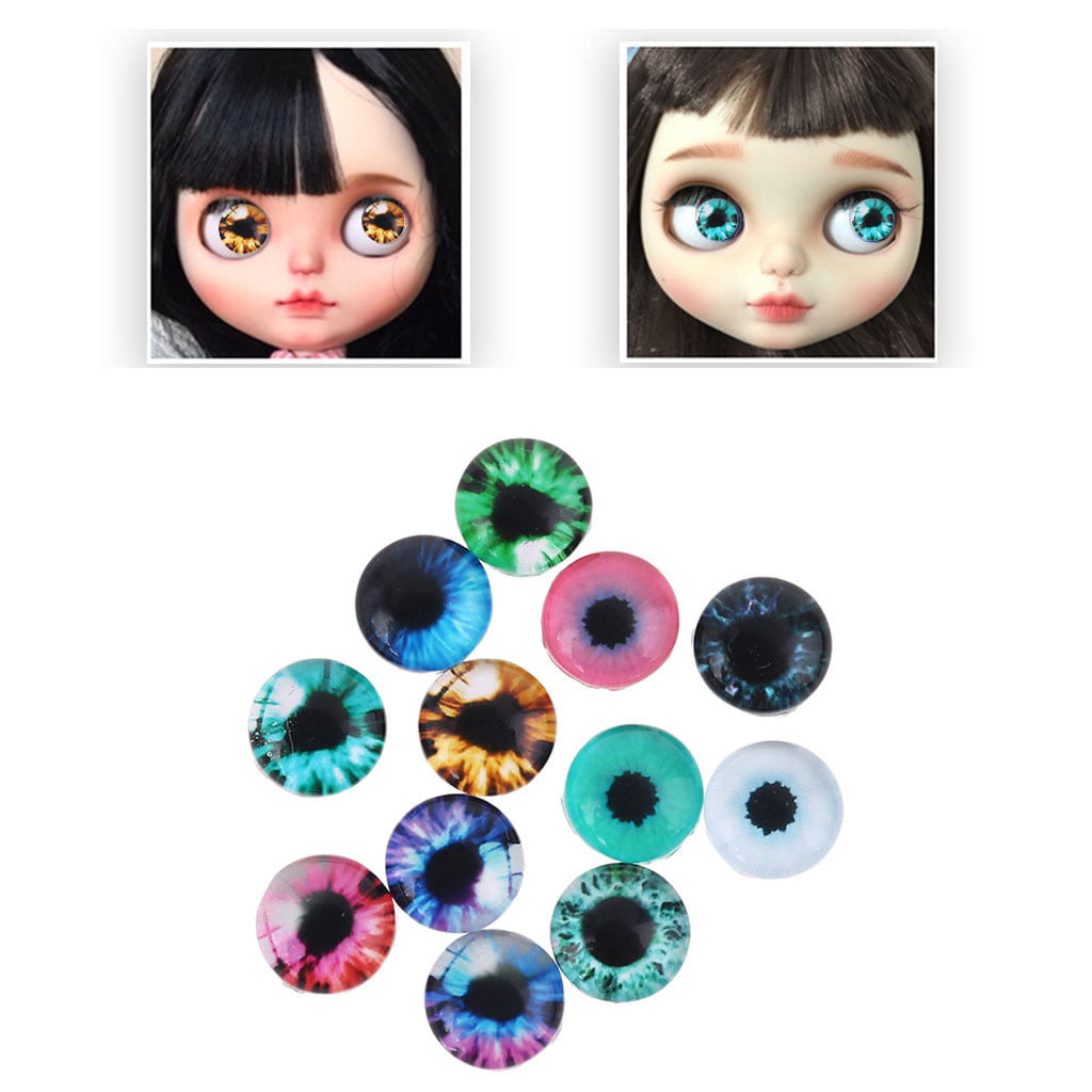 20pcs Realistic DIY Eyes Glass Doll Retro Toys Eyes for Kids Dolls 