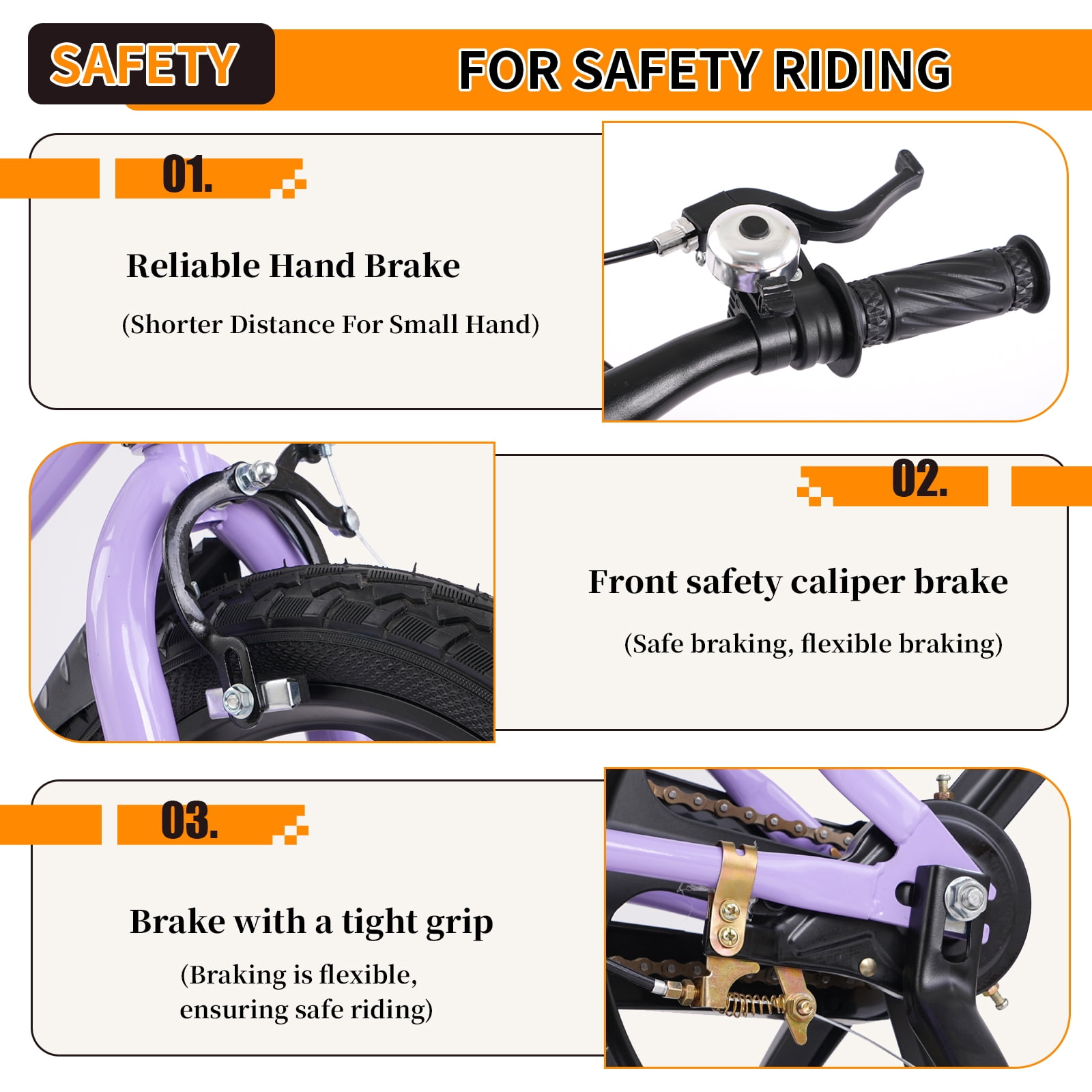 imerelez 18 Inch Kids Bike with Training Wheels,High Carbon Steel Frame & Magnesium Alloy Wheels,Night Glow Training Wheels,Adjustable Seat,Includes Water Bottle,for Ages 5-9,Purple