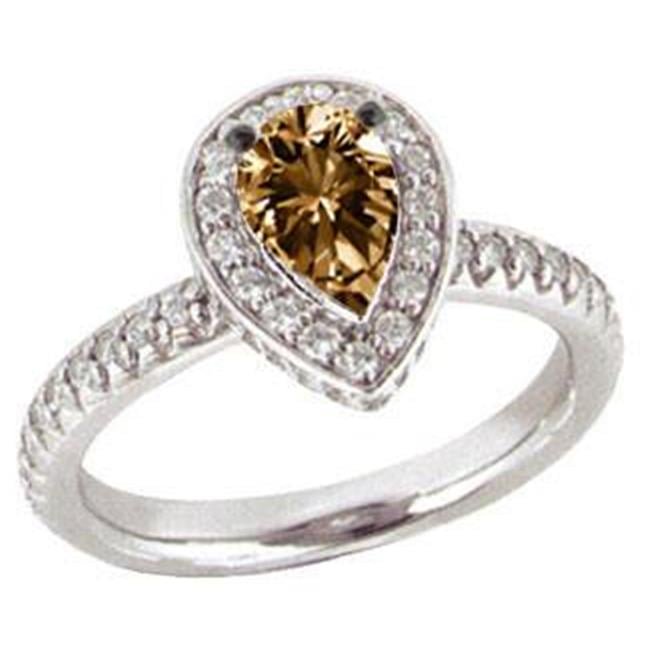 Harry Chad HC13064 2.01 CT Champagne Diamond Ring Engagement Pear Shape - Color G - VS1 & VVS1 Clarity