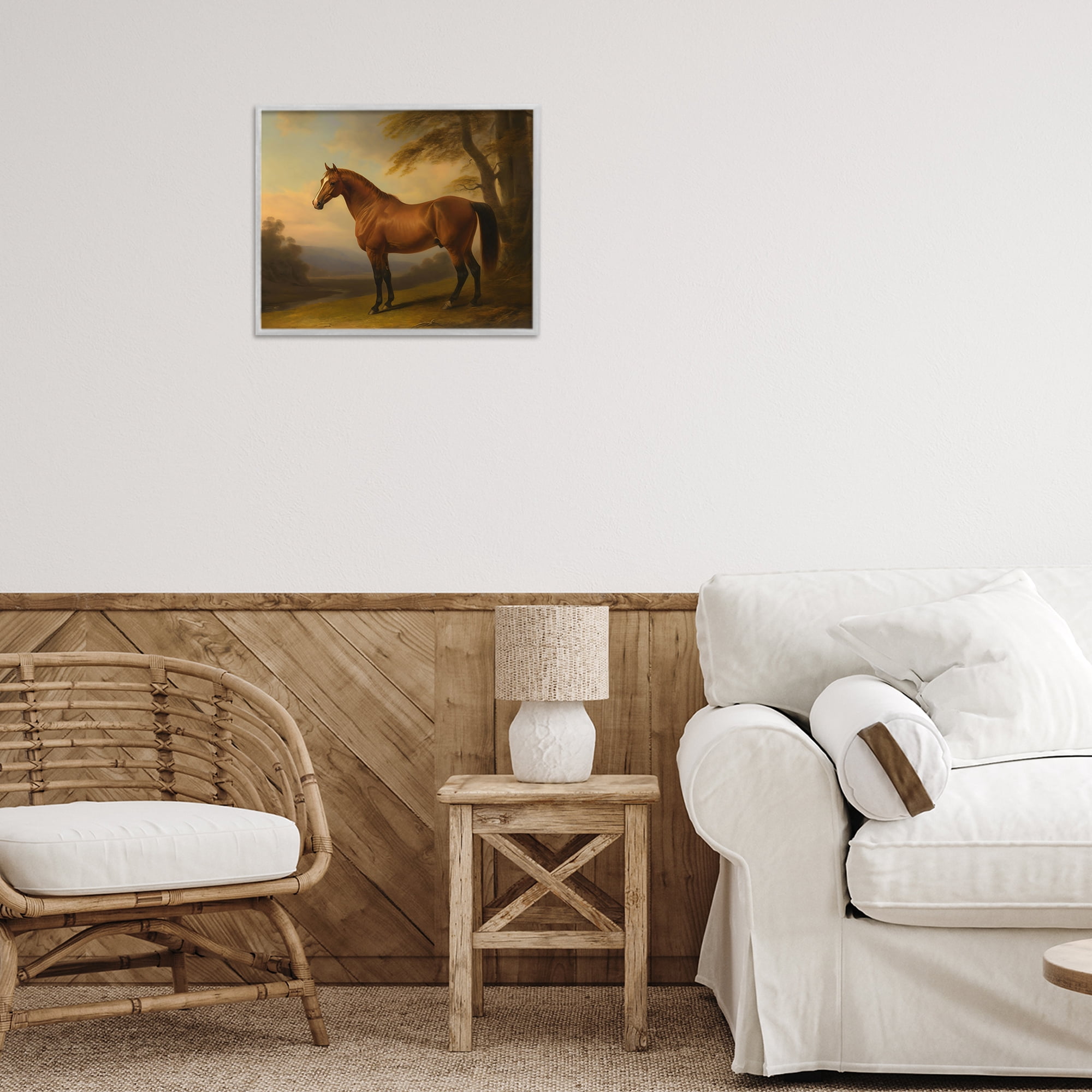 Stupell Industries Vintage Chestnut Horse Gray Framed Giclee Art, design by Creative Studio