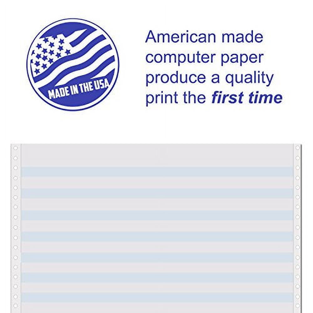 Continuous paper 14 7/8 x 11 Alliance, 20lb, ½ inch blue bar, 1 Part – 2,700 sheets | Carton