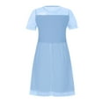thumbnail image 5 of Avrntaa Girls Solid Summer Dresses Mesh Fluffy Short Sleeve Dress A-Line Sundress for 5-16Y, 5 of 7
