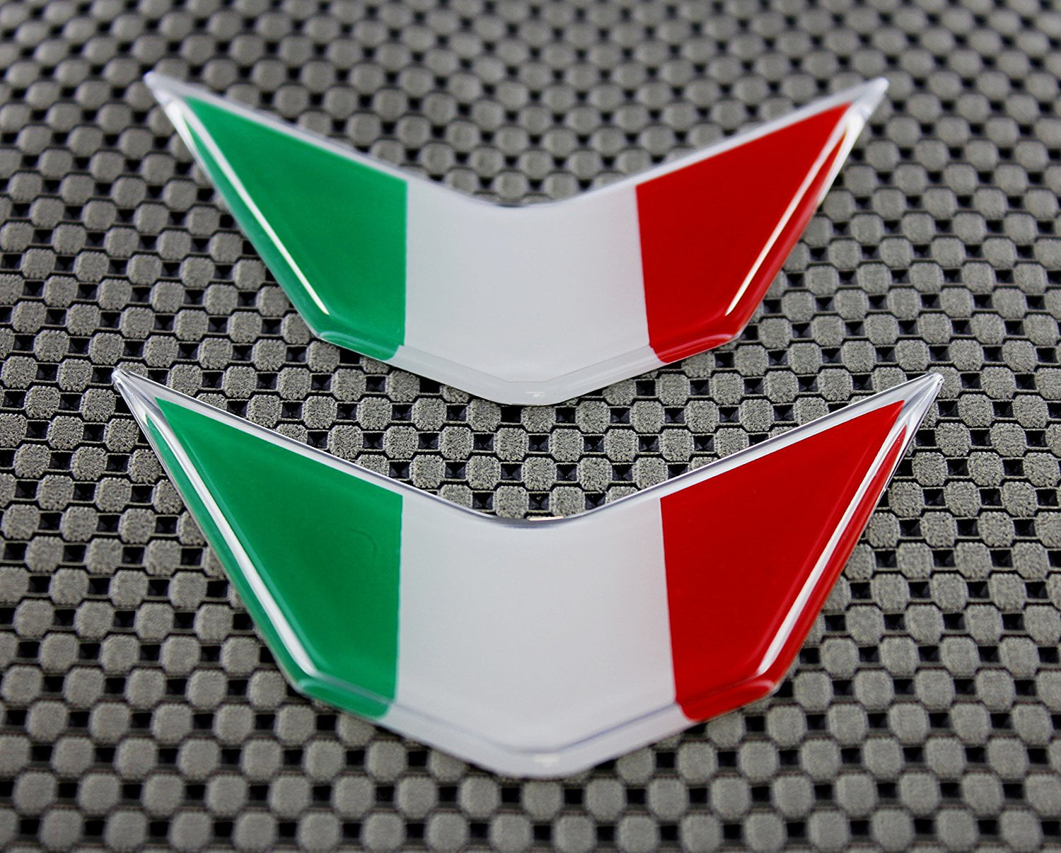 3 PACK ITALIAN ITALY ITALIA FLAG REFLECTOR BADGE CAR TRUCK BIKE ADHESIVE BACKED