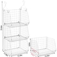 thumbnail image 5 of Huxidaja 3-Tier Hanging Closet Organizer, Stackable Heavy-Duty Wire Baskets with Hooks, White, 5 of 9