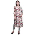 thumbnail image 1 of Bimba Robes Longues Droites pour Femmes Imprimées Manches 3/4 Vêtements Indiens, 1 of 6