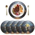 thumbnail image 5 of Ryvnso Cat Polka Dots on Nighte Round Plate Mats Dining Table Placemat Set of 4 for Holiday Decoration, 5 of 7