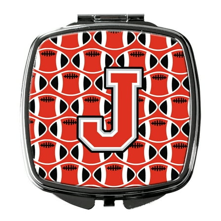 Letter J Football Scarlet and Grey Compact Mirror