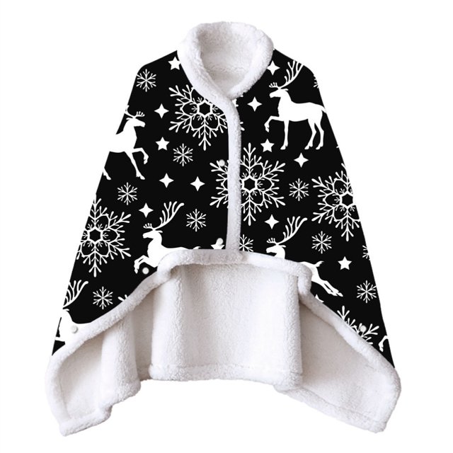 De Doble Cara, Manta Navideña Con Estampado 3D, Cárdigan Cálido, Capa, Manta Portátil, Manta De Felpa, Funda Envolvente Inevent HA040514-03