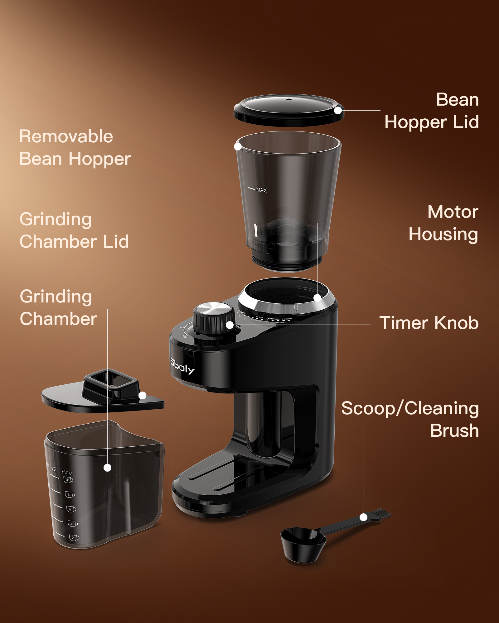 Adjustable Burr Coffee Grinder 