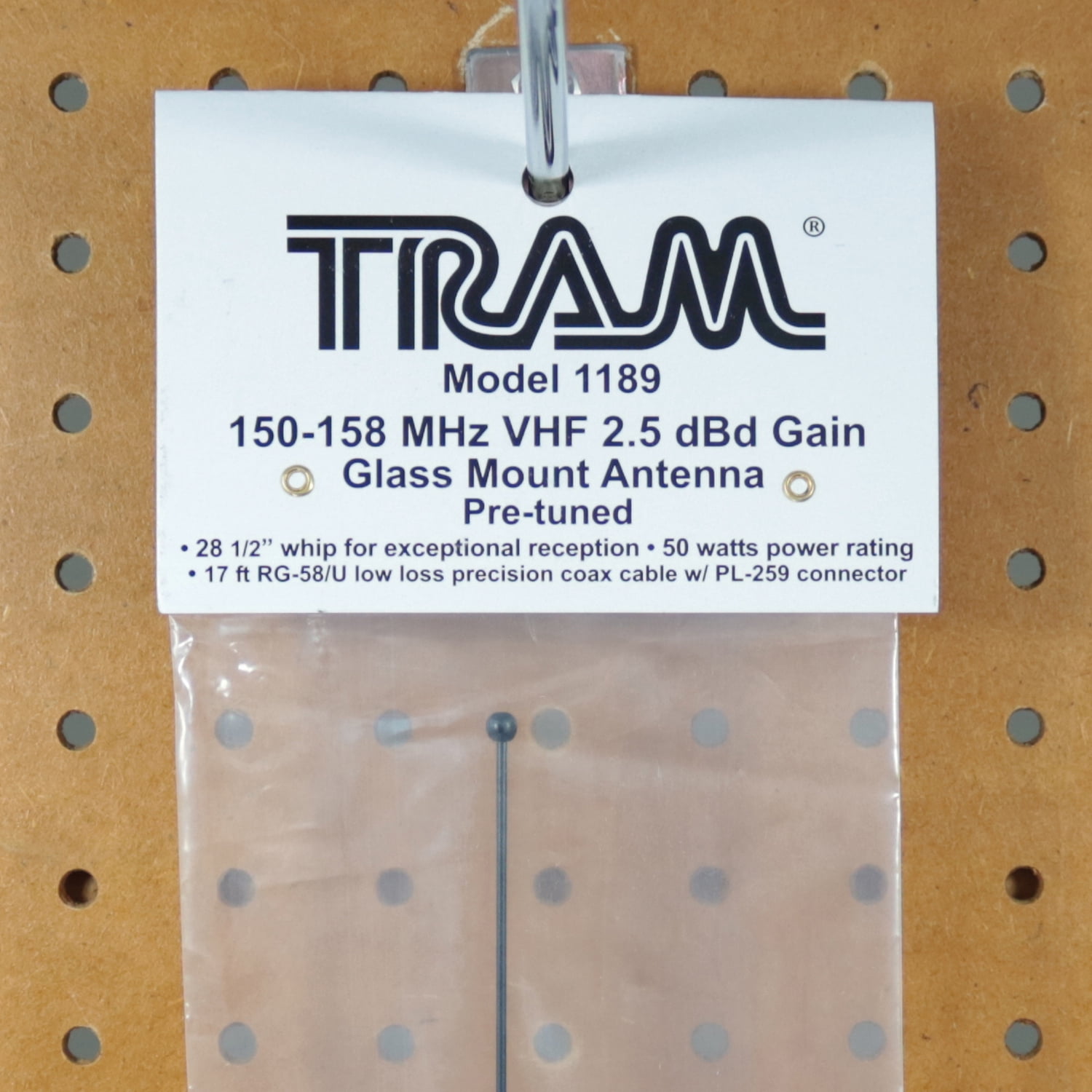 Tram 50-Watt Pretuned 150 MHz to 158 MHz VHF Radio Antenna Kit with Glass Mount and Cable